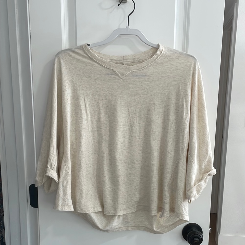 Aerie Cream Dolman Sleeve 3/4 Shirt